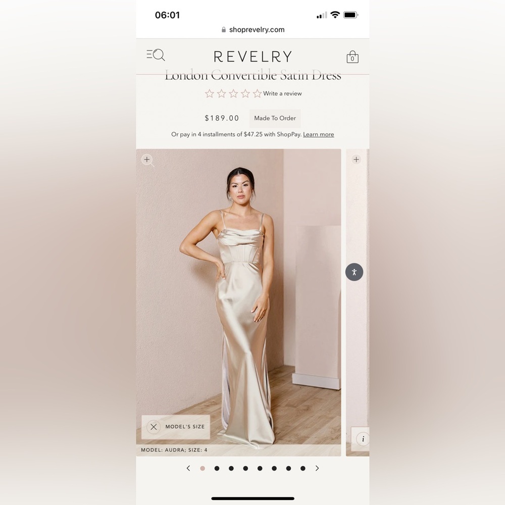 Revelry Gold Champagne Bridesmaid Dress